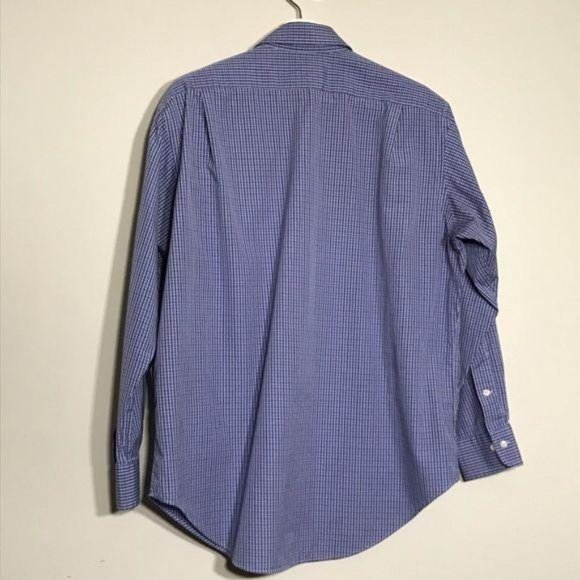 American Living Blue Plaid Shirt 16 1/2 - Picture 4 of 9